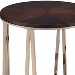 24inches X 24inches X 24inches Walnut And Champagne Metal End Table