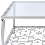 40inches X 40inches X 18inches Nickel  Clear Glass Coffee Table