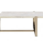 43inches X 26inches X 18inches Chrome And White Metal Tube Coffee Table