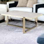 43inches X 26inches X 18inches Chrome And White Metal Tube Coffee Table