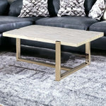 43inches X 26inches X 18inches Chrome And White Metal Tube Coffee Table