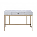 43inches X 19inches X 32inches Champagne And  Silver Metal Tube Desk
