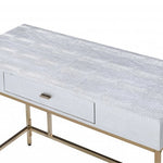 43inches X 19inches X 32inches Champagne And  Silver Metal Tube Desk