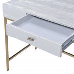 43inches X 19inches X 32inches Champagne And  Silver Metal Tube Desk