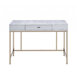 43inches X 19inches X 32inches Champagne And  Silver Metal Tube Desk