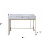 43inches X 19inches X 32inches Champagne And  Silver Metal Tube Desk