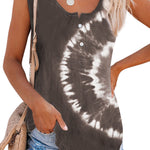 Green Tie-dye Print Tank Top