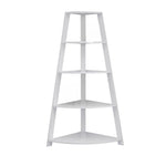 White Bookcase Corner Accent Shelf