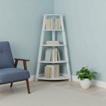 White Bookcase Corner Accent Shelf