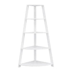 White Bookcase Corner Accent Shelf