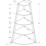White Bookcase Corner Accent Shelf