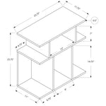 11.75inches x 23.75inches x 23.75inches Black Grey Particle Board Laminate  Accent Table