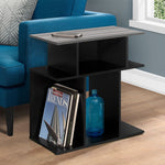 11.75inches x 23.75inches x 23.75inches Black Grey Particle Board Laminate  Accent Table