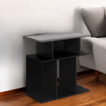 11.75inches x 23.75inches x 23.75inches Black Grey Particle Board Laminate  Accent Table