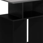 11.75inches x 23.75inches x 23.75inches Black Grey Particle Board Laminate  Accent Table