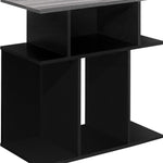 11.75inches x 23.75inches x 23.75inches Black Grey Particle Board Laminate  Accent Table
