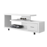 15.75inches x 60inches x 24inches Black Grey Particle Board Hollow Core Metal TV Stand with a Drawer