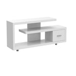 15.75inches x 60inches x 24inches Black Grey Particle Board Hollow Core Metal TV Stand with a Drawer