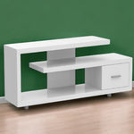 15.75inches x 60inches x 24inches Black Grey Particle Board Hollow Core Metal TV Stand with a Drawer