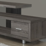15.75inches x 60inches x 24inches Black Grey Particle Board Hollow Core Metal TV Stand with a Drawer