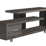 15.75inches x 60inches x 24inches Black Grey Particle Board Hollow Core Metal TV Stand with a Drawer