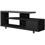 15.75inches x 60inches x 24inches Black Grey Particle Board Hollow Core Metal TV Stand with a Drawer