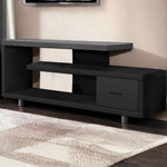 15.75inches x 60inches x 24inches Black Grey Particle Board Hollow Core Metal TV Stand with a Drawer