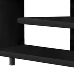 15.75inches x 60inches x 24inches Black Grey Particle Board Hollow Core Metal TV Stand with a Drawer