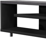 15.75inches x 60inches x 24inches Black Grey Particle Board Hollow Core Metal TV Stand with a Drawer