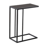 18.25inches x 10.25inches x 24inches Black Metal Tempered Glass Accent Table