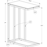 18.25inches x 10.25inches x 24inches Black Metal Tempered Glass Accent Table