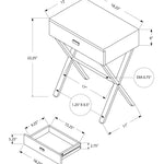 12" x 18.25" x 22.25" Dark Taupe Finish and Chrome Metal Accent Table
