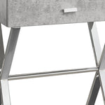 12" x 18.25" x 22.25" Dark Taupe Finish and Chrome Metal Accent Table