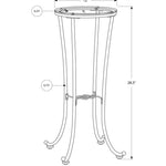 12inches x 12inches x 28.5inches Black Clear Metal Tempered Glass Accent Table