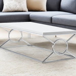 22inches x 44inches x 18.5inches White Metal  Coffee Table