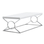 22inches x 44inches x 18.5inches White Metal  Coffee Table