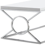 22inches x 44inches x 18.5inches White Metal  Coffee Table