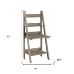 19inches x 25.5inches x 61inches White Ladder Style  Computer Desk