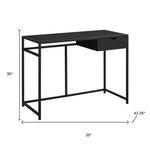 20inches x 42.25inches x 30inches Black Mdf Metal  Computer Desk