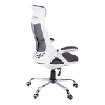23.75inches x 28inches x 93.75inches White Grey Foam  Office Chair With A High Back