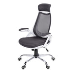 23.75inches x 28inches x 93.75inches White Grey Foam  Office Chair With A High Back