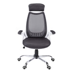 23.75inches x 28inches x 93.75inches White Grey Foam  Office Chair With A High Back
