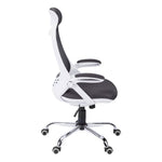 23.75inches x 28inches x 93.75inches White Grey Foam  Office Chair With A High Back