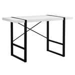 23.75inches x 49inches x 30inches White Black Particle Board Hollow Core Metal  Computer Desk