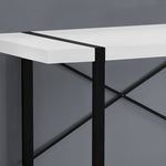 23.75inches x 49inches x 30inches White Black Particle Board Hollow Core Metal  Computer Desk