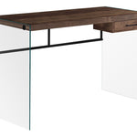 23.75inches x 48inches x 30inches Brown Black Clear Particle Board  Computer Desk