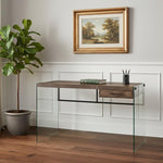 23.75inches x 48inches x 30inches Brown Black Clear Particle Board  Computer Desk