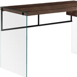 23.75inches x 48inches x 30inches Brown Black Clear Particle Board  Computer Desk