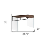 23.75inches x 48inches x 30inches Brown Black Clear Particle Board  Computer Desk