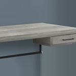 23.75inches x 48inches x 30inches Grey Black Clear Particle Board Glass Metal Tempered Gl  Computer Desk